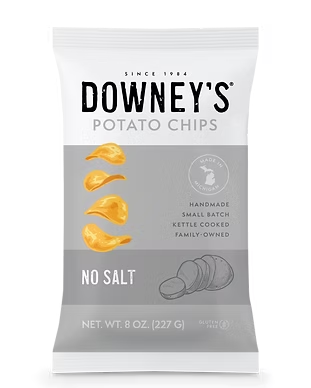 Downey's No Salt Potato Chips 8 oz bag
